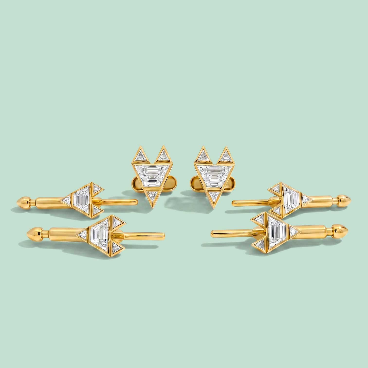 Volpetto Tuxedo Stud and Cufflink Set
