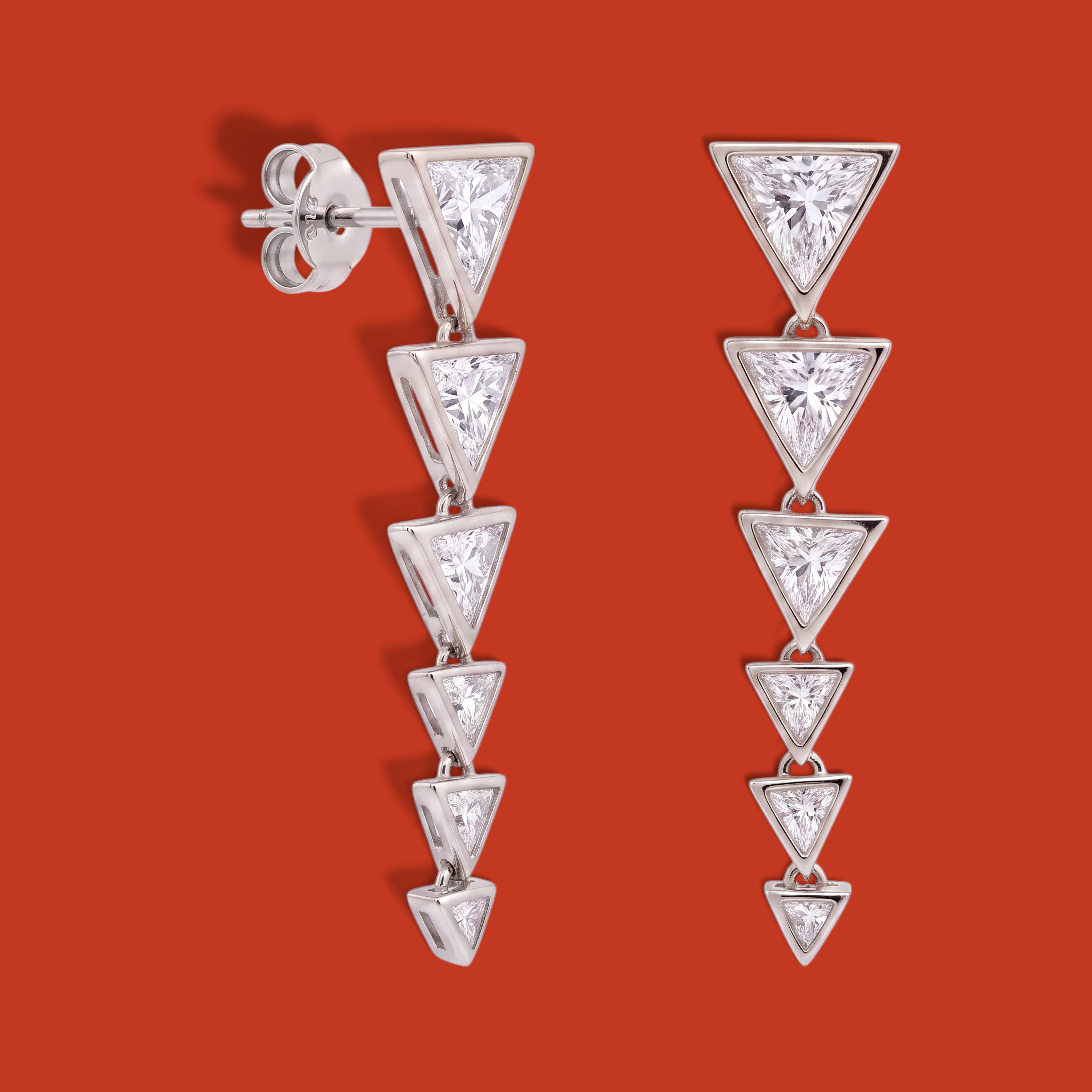 Triangoli Earrings White Gold