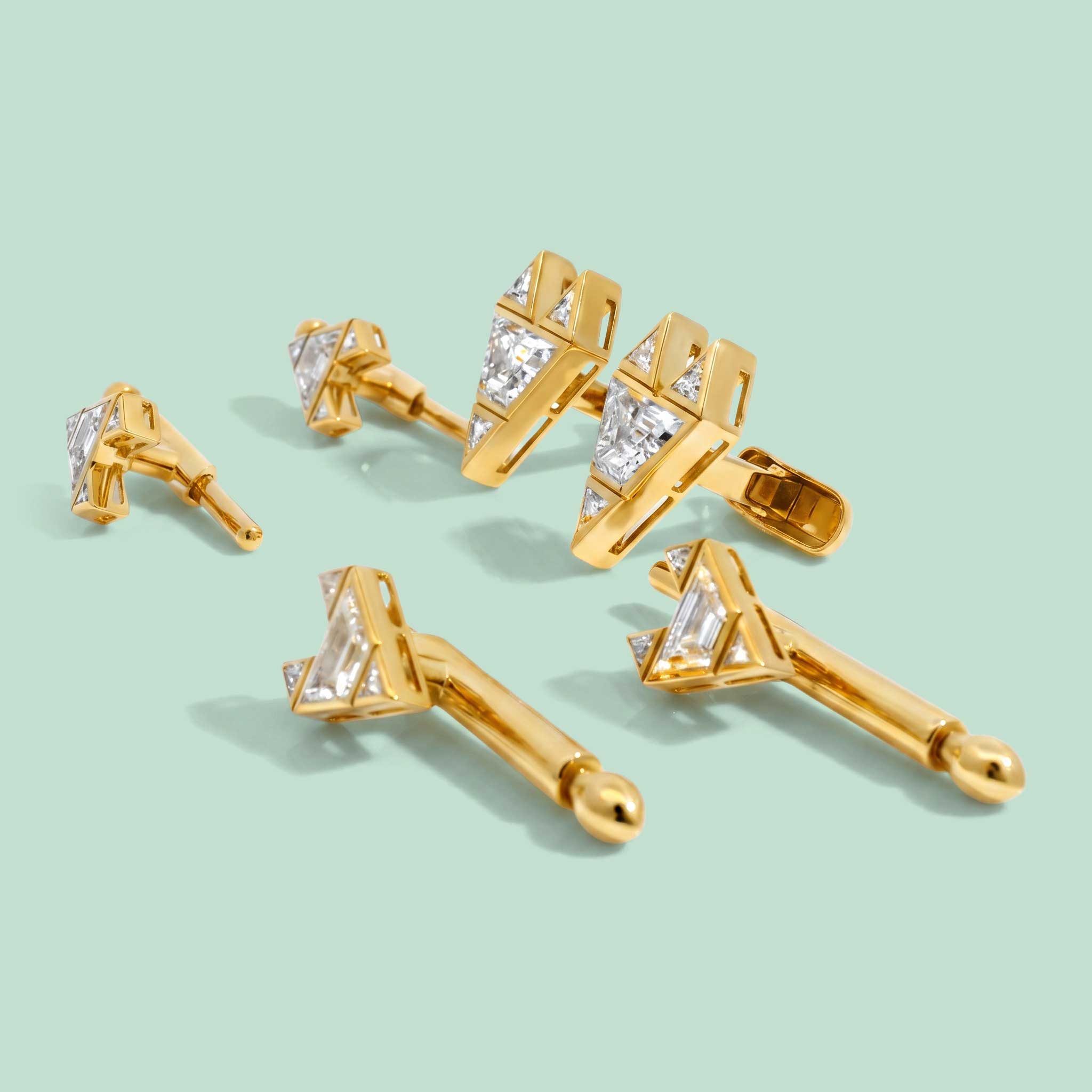 Volpetto Tuxedo Stud and Cufflink Set