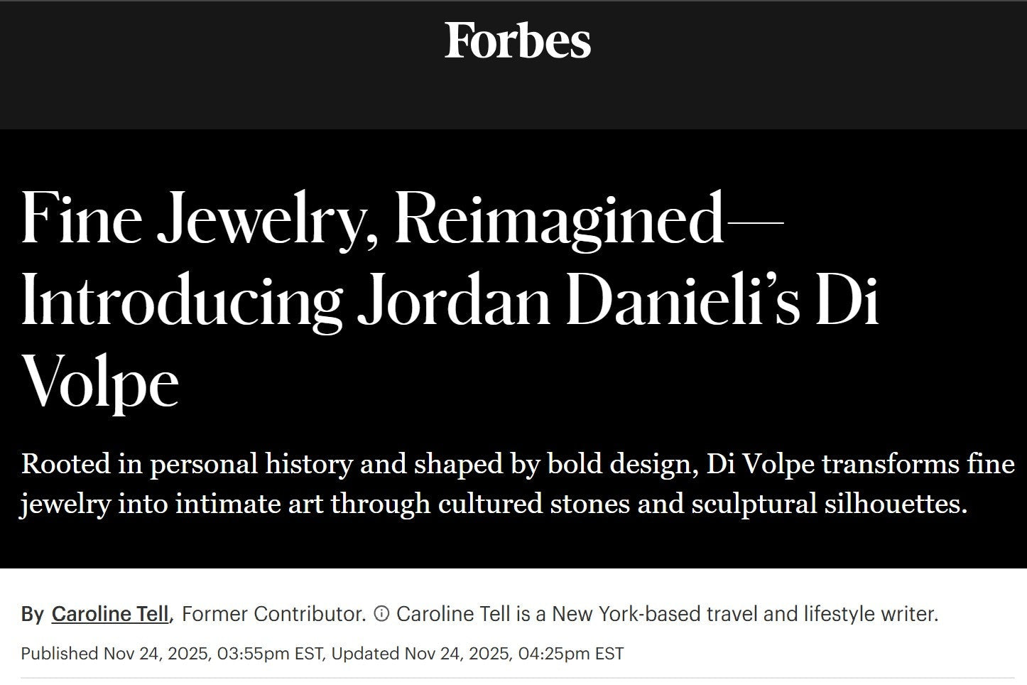 Fine Jewelry, Reimagined—Introducing Jordan Danieli’s Di Volpe