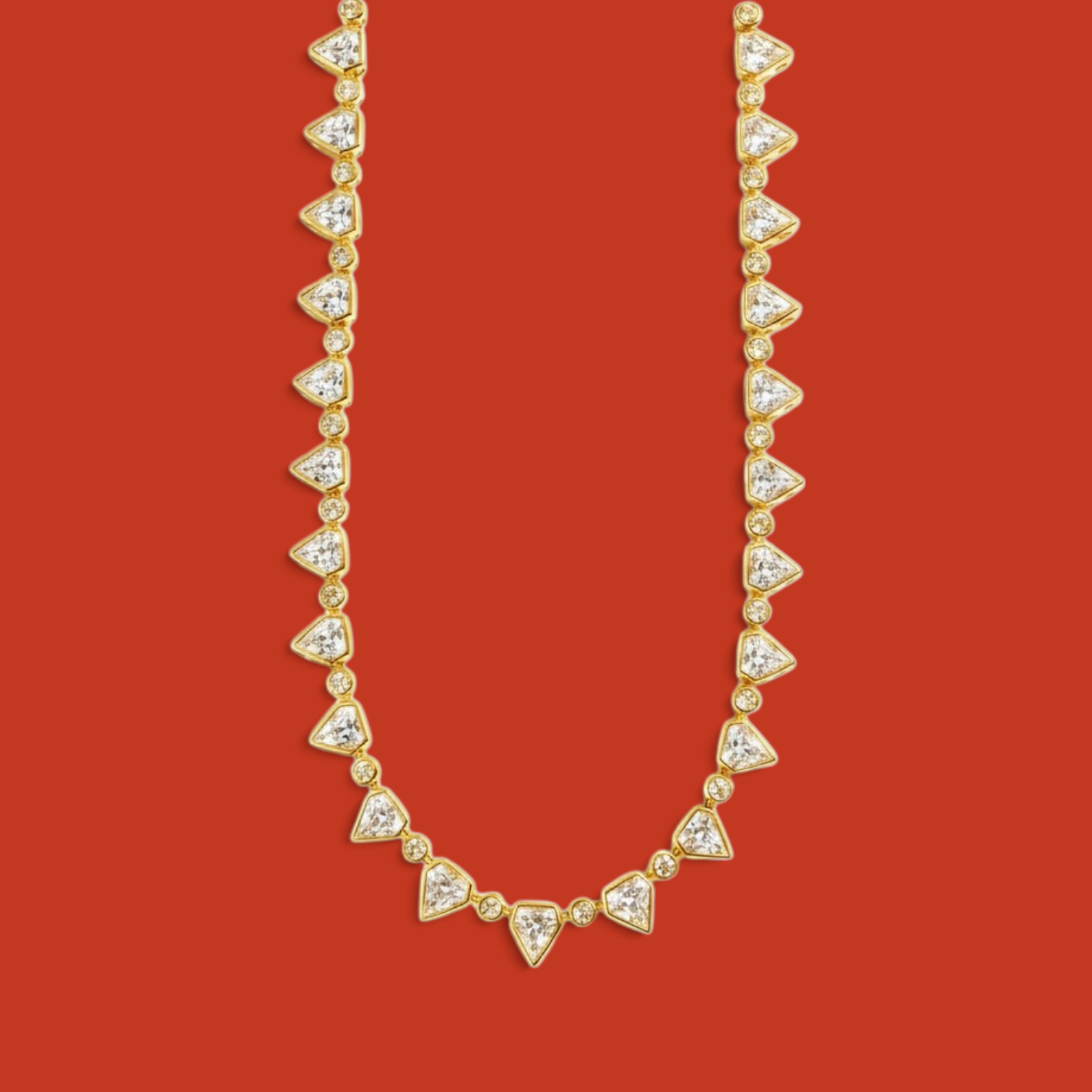 Lo Scudo Tennis Necklace Yellow Gold