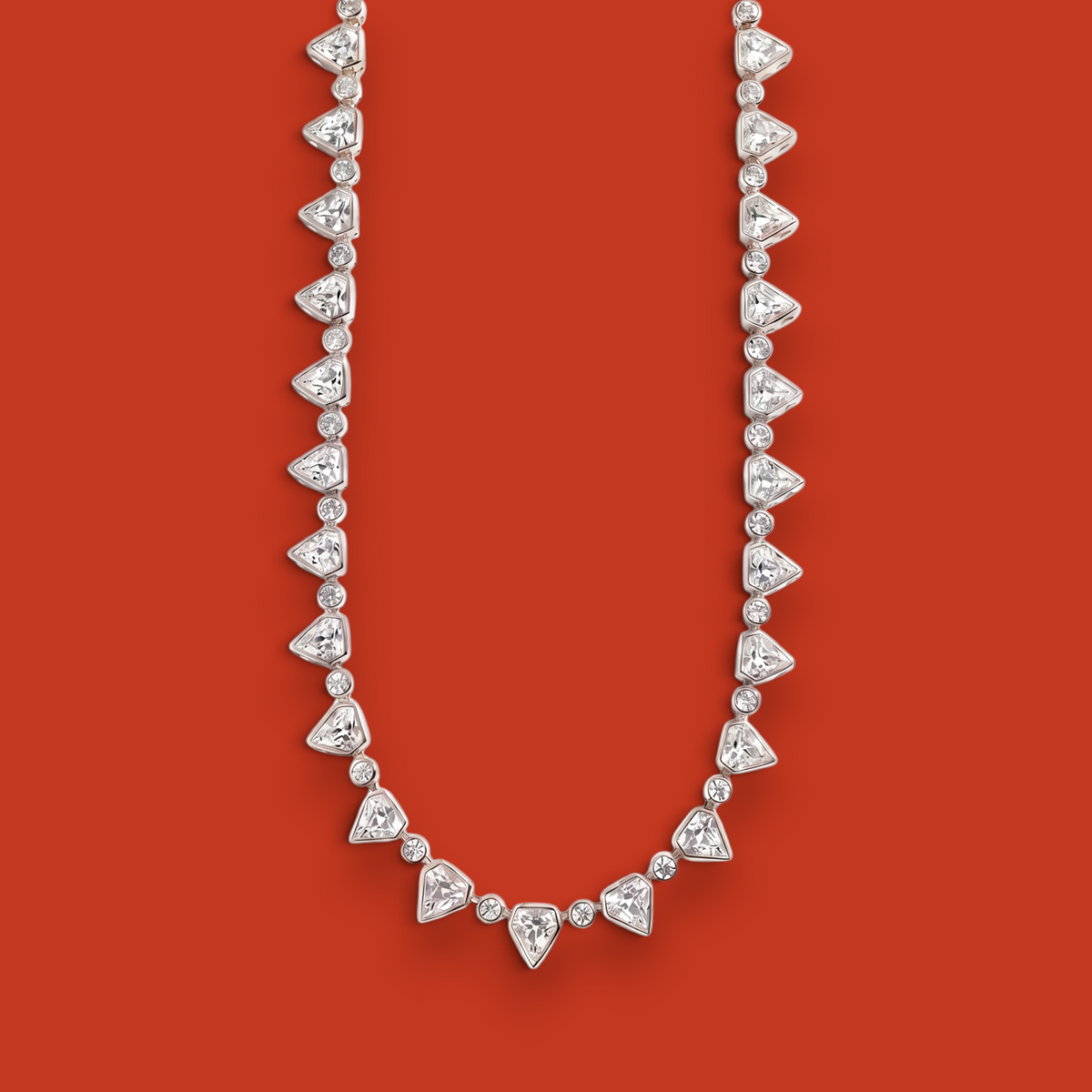 Lo Scudo Tennis Necklace White Gold