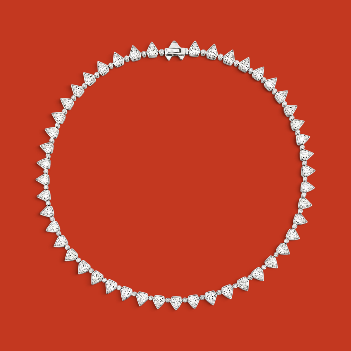 Lo Scudo Tennis Necklace White Gold