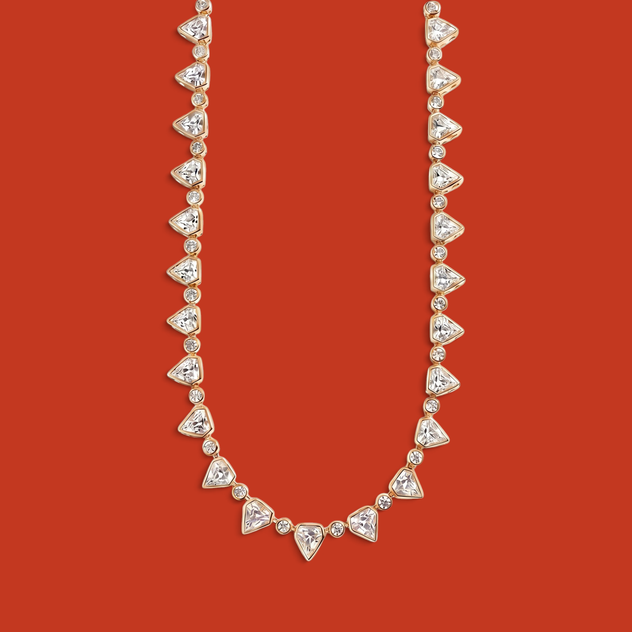 Lo Scudo Tennis Necklace Rose Gold