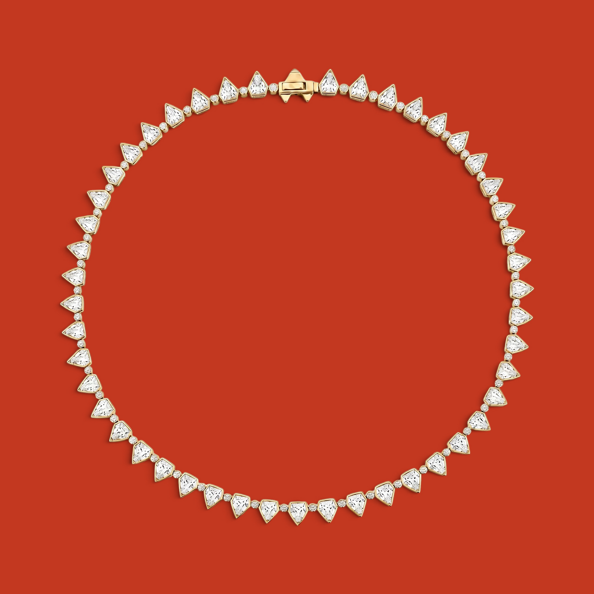 Lo Scudo Tennis Necklace Yellow Gold