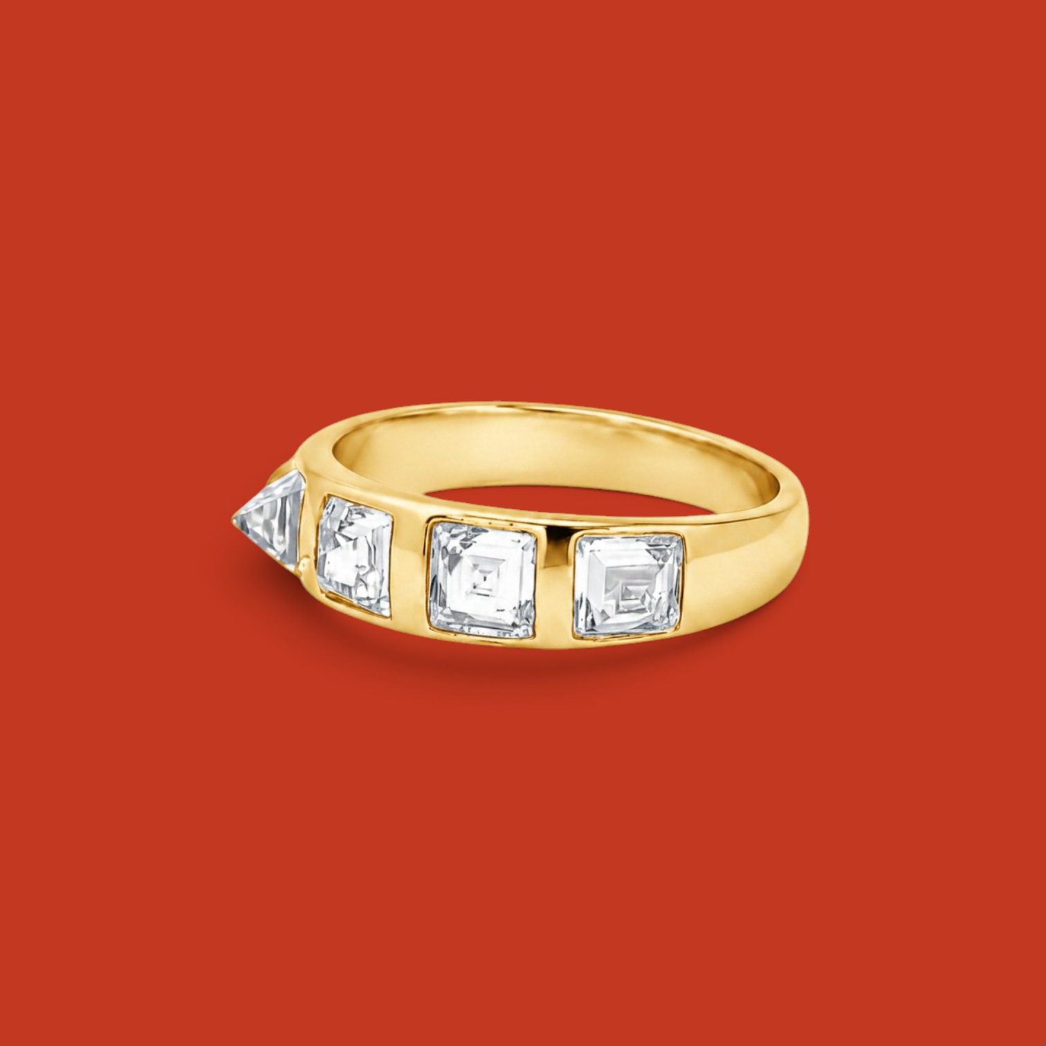Piramide Band Yellow Gold