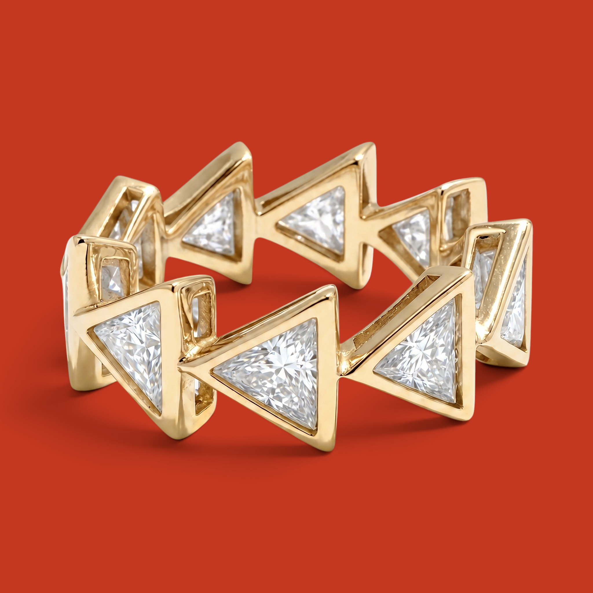 Triangoli Band Yellow Gold