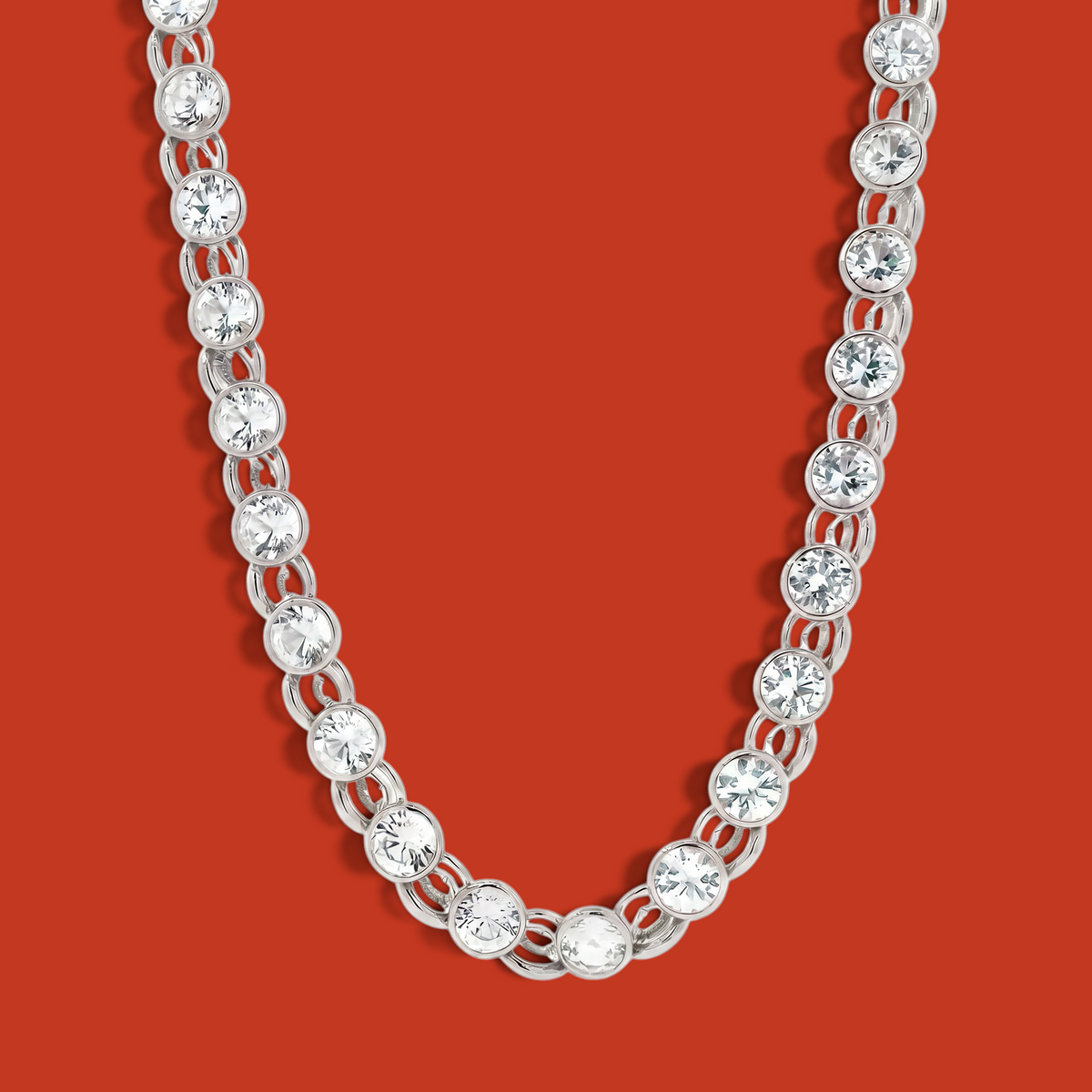 Velocità Tennis Necklace White Gold
