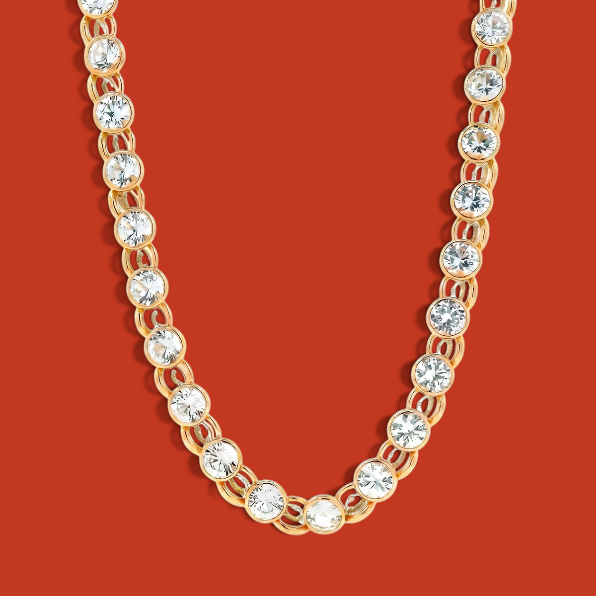 Velocità Tennis Necklace Yellow Gold