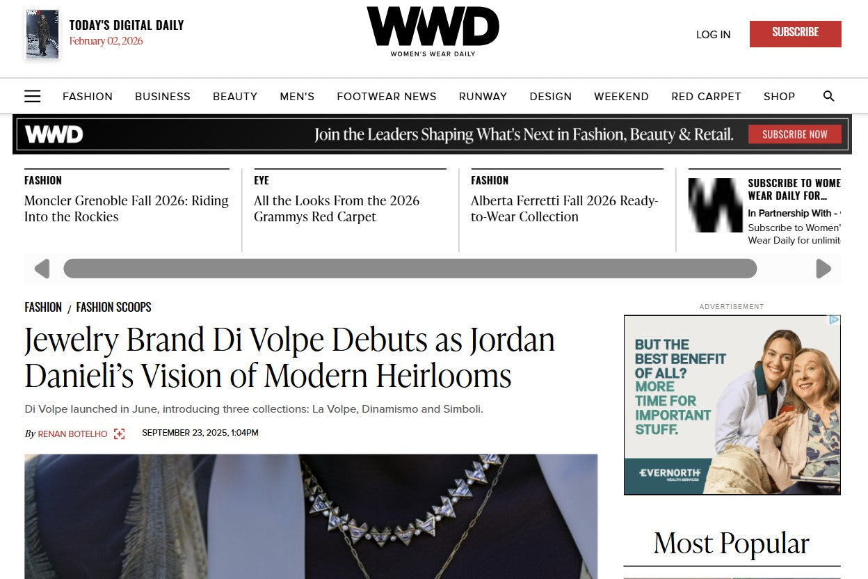 Jewelry Brand Di Volpe Debuts as Jordan Danieli’s Vision of Modern Heirlooms
