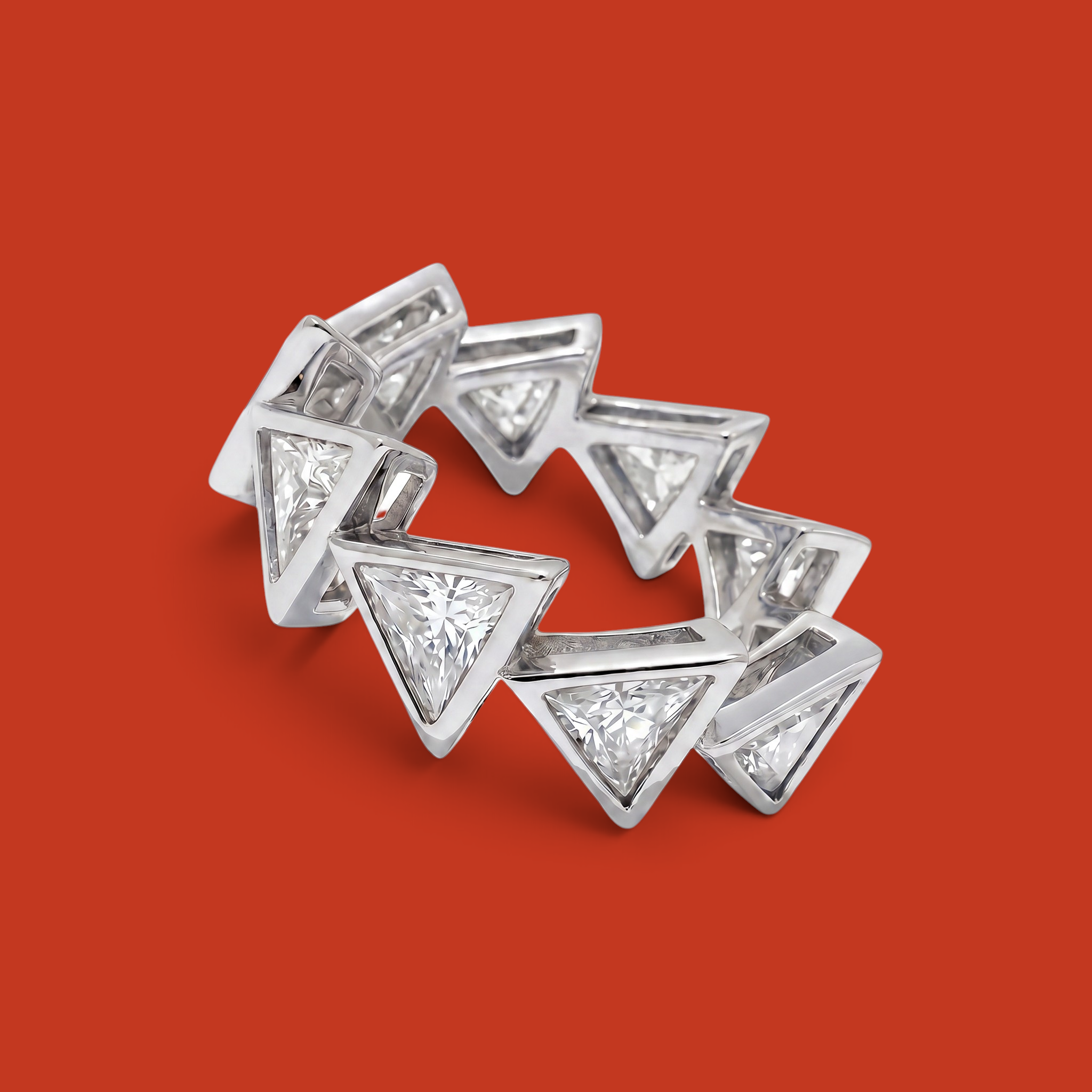 Triangoli Band White Gold