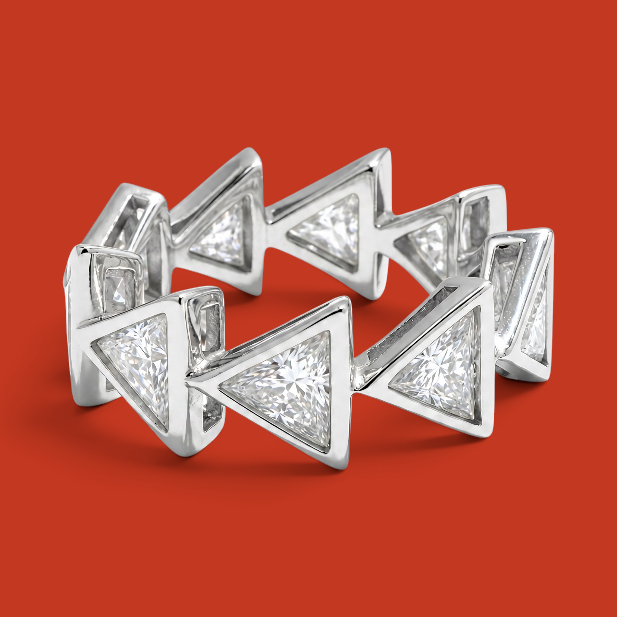 Triangoli Band White Gold